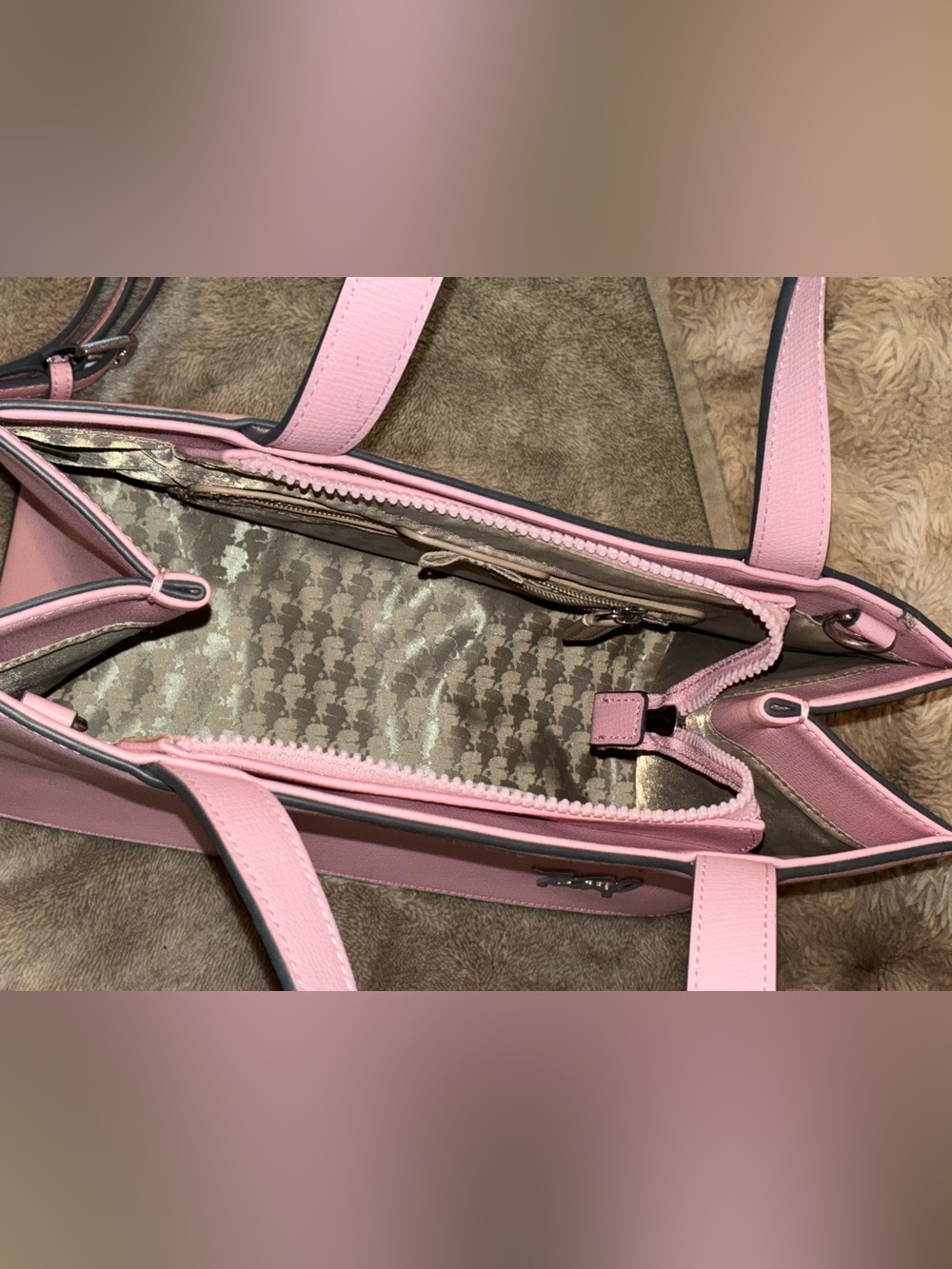 Karl Lagerfeld Paris Margot Blush Pink Tote Crossbody - Picture 9 of 14
